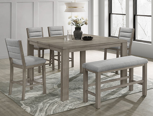 ベック★カウンターテーブル1200　グレー＆ミディアム Renwick Grey Finish Counter Height Set 2750 – Harwin Furniture