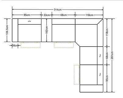 Franco Blue 7pc 3-POWER Reclining Sectional MI-1122