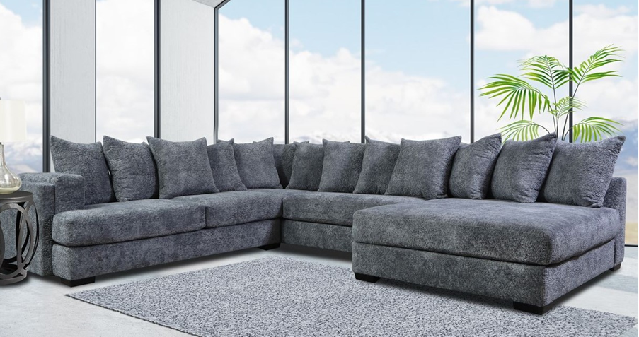 880 Ash Grey Fabric OVERSIZED Sectional