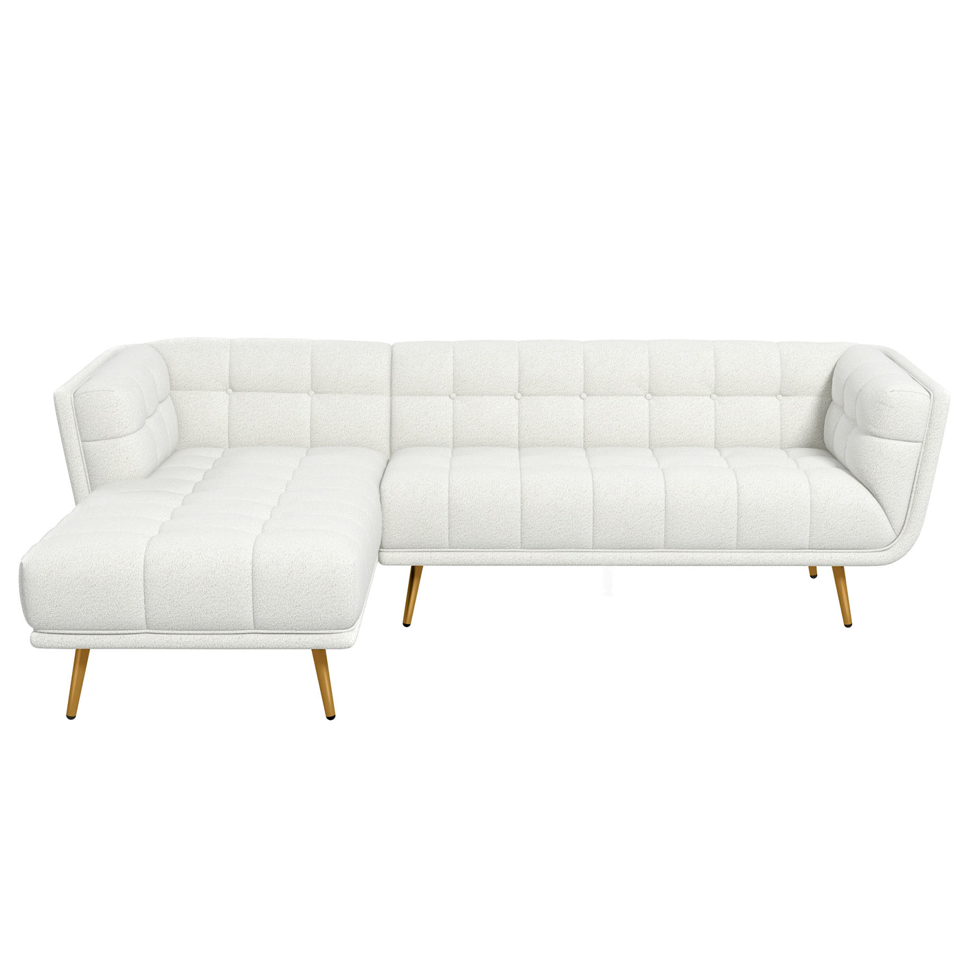 Addison 103" Left Sectional Cream Boucle Sofa - Harwin Furniture