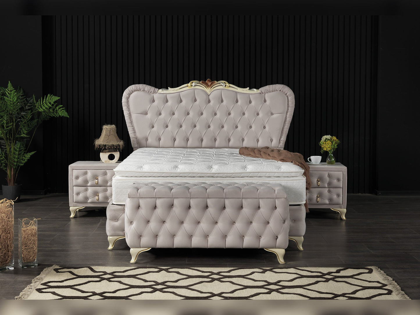 Armada Storage Bed With Headboard Cream