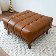 Load image into Gallery viewer, Addison Square Upholstered Ottoman Tan