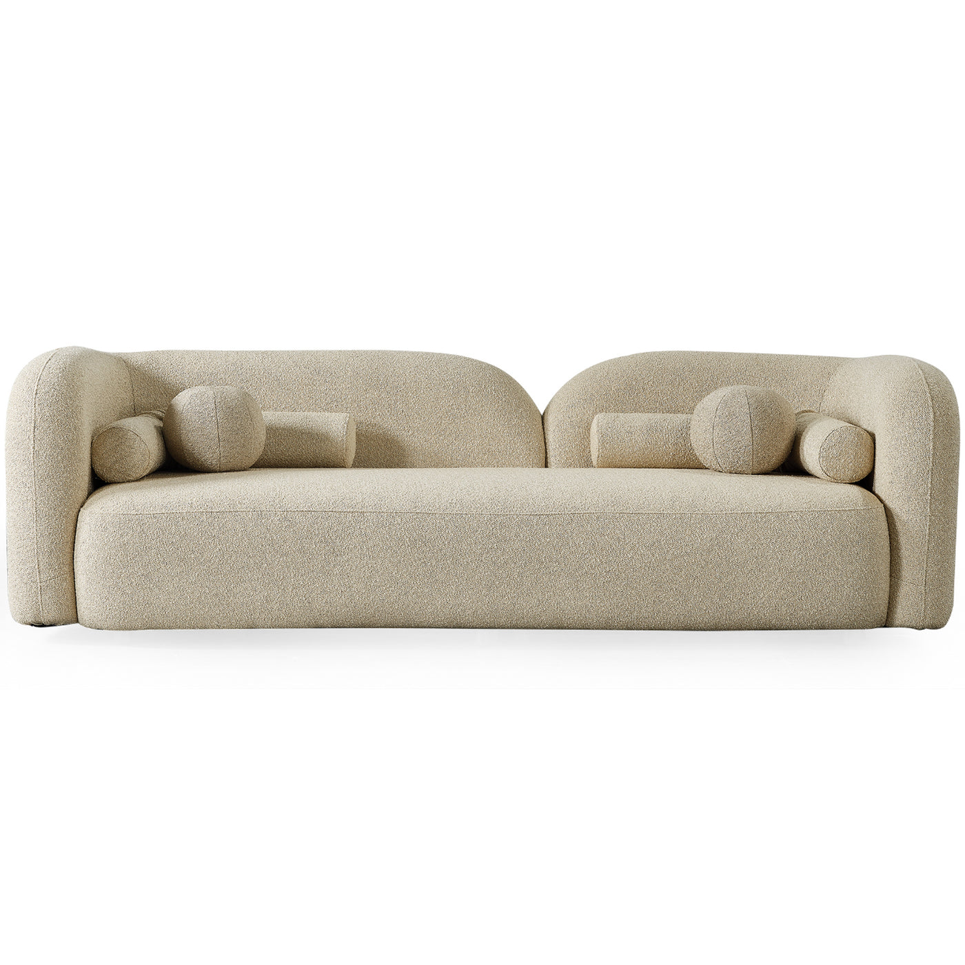 Donna Japandi Style Ivory Boucle Sofa
