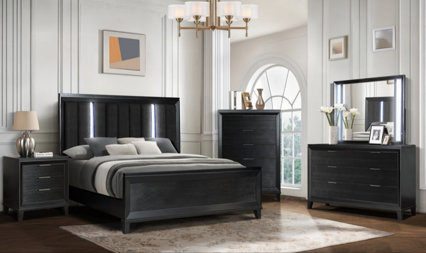 Havana Black LED Panel Bedroom Set