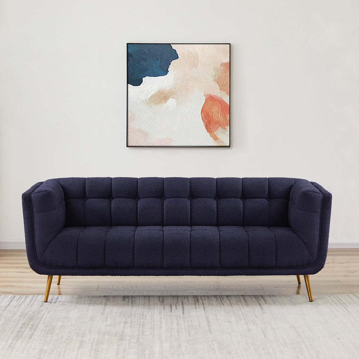 Addison Blue Boucle Modern Sofa Harwin Furniture
