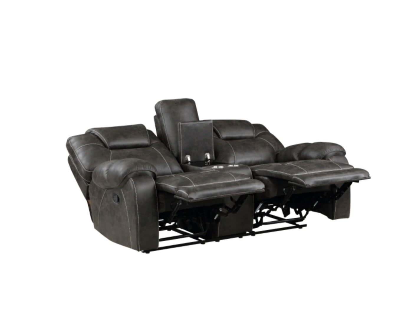 Gainesville Chocolate Microfiber Reclining Living Room Set 8560