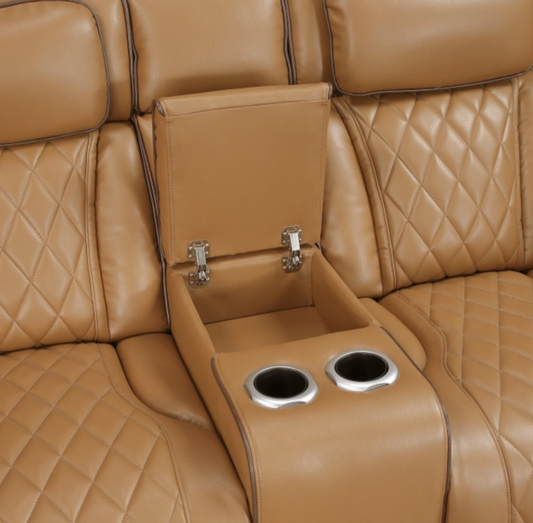 Fairway Brown POWER/LED 3pc Reclining Set 9516