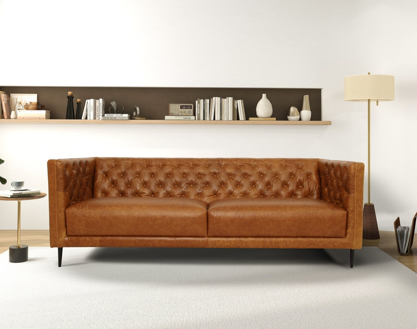 Vermont Waxy Cognac Genuine Leather Sofa – Harwin Furniture