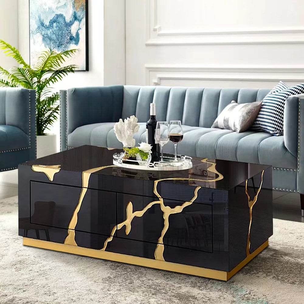 Black/Gold Coffee Table A802 – Harwin Furniture