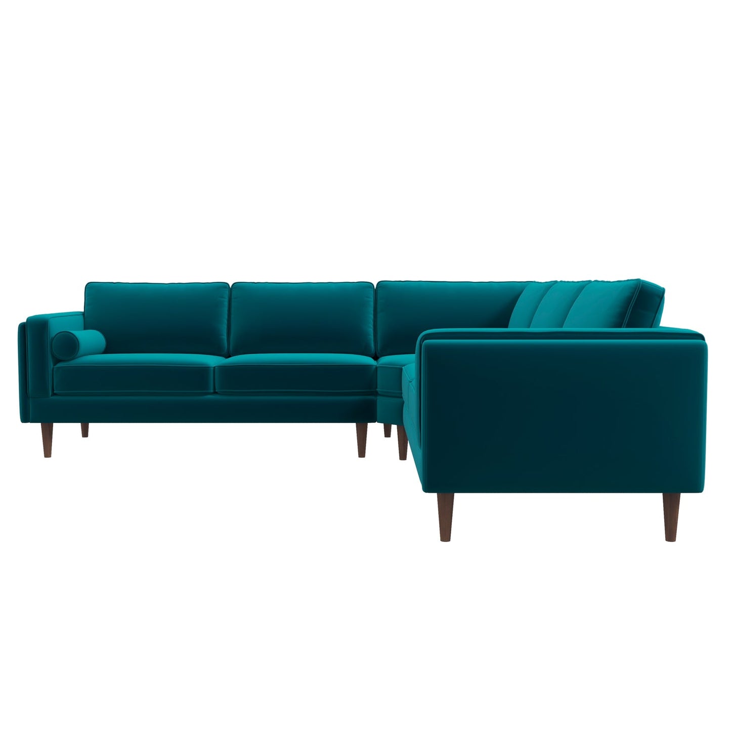 Amber 105" Green Velvet Mid-Century Modern Corner Sectional