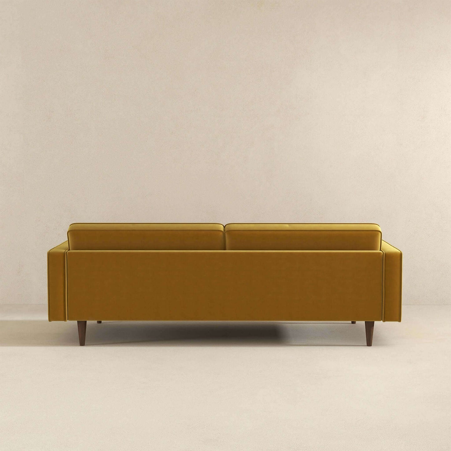 Casey 84" Mid Century Modern Dark Yellow Velvet Sofa