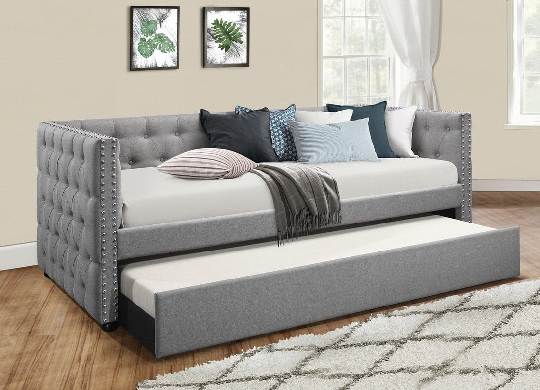Courage Grey Linen Daybed with Trundle
with Trundle