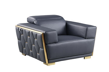 Hexor Navy Italian Leather Sofa And Loveseat MI-1245