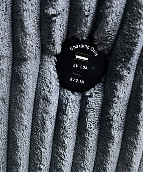 Belinda Beige Fabric Queen LED Platform Bed B300