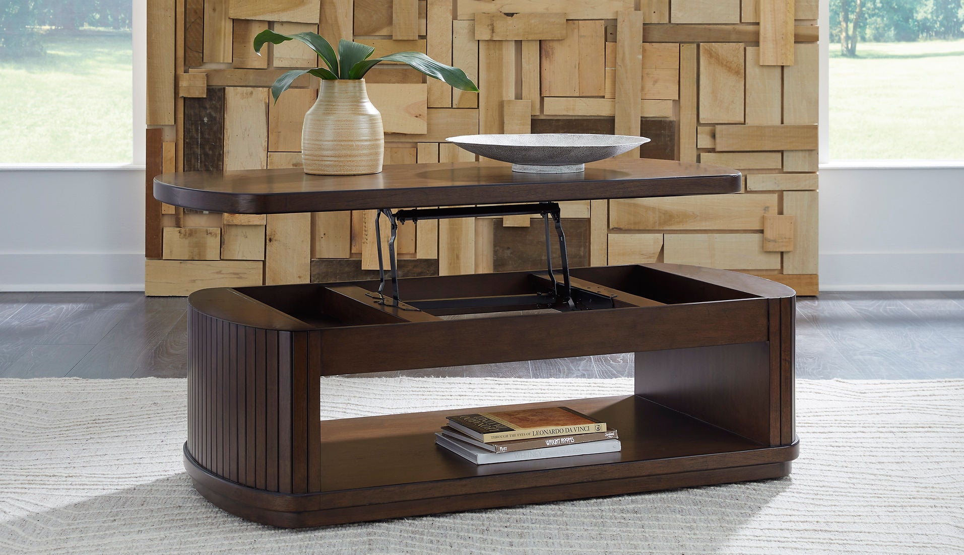 Korestone Dark Brown Lift-Top Coffee Table T679-9 – Harwin Furniture