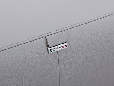 Pella Light Grey Leather Match 3pc Sectional MI5106