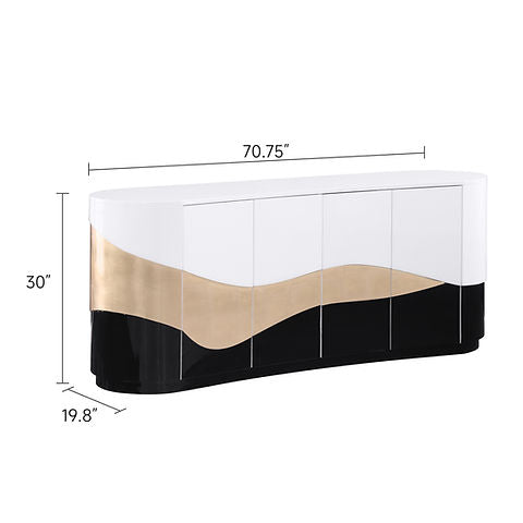 Nimbus White/Black/Gold Console Table A-C29