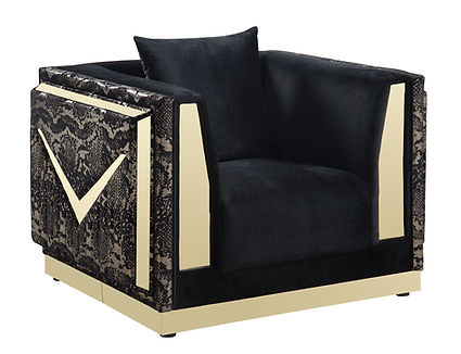 Monaco Black/Gold Living Room Set S4030