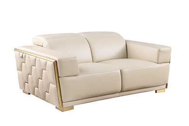 Hexor Beige Italian Leather Sofa and Loveseat MI-1245