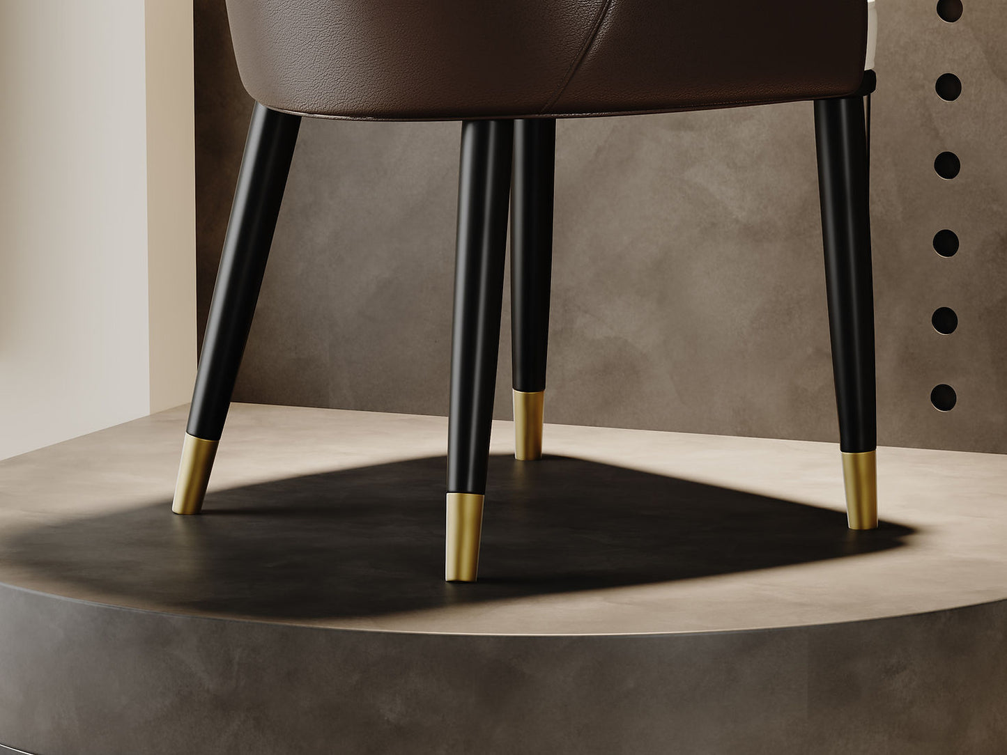 Lexi&Serapion Black 7pc Dining RoomSet (Matte Sintered Stone)