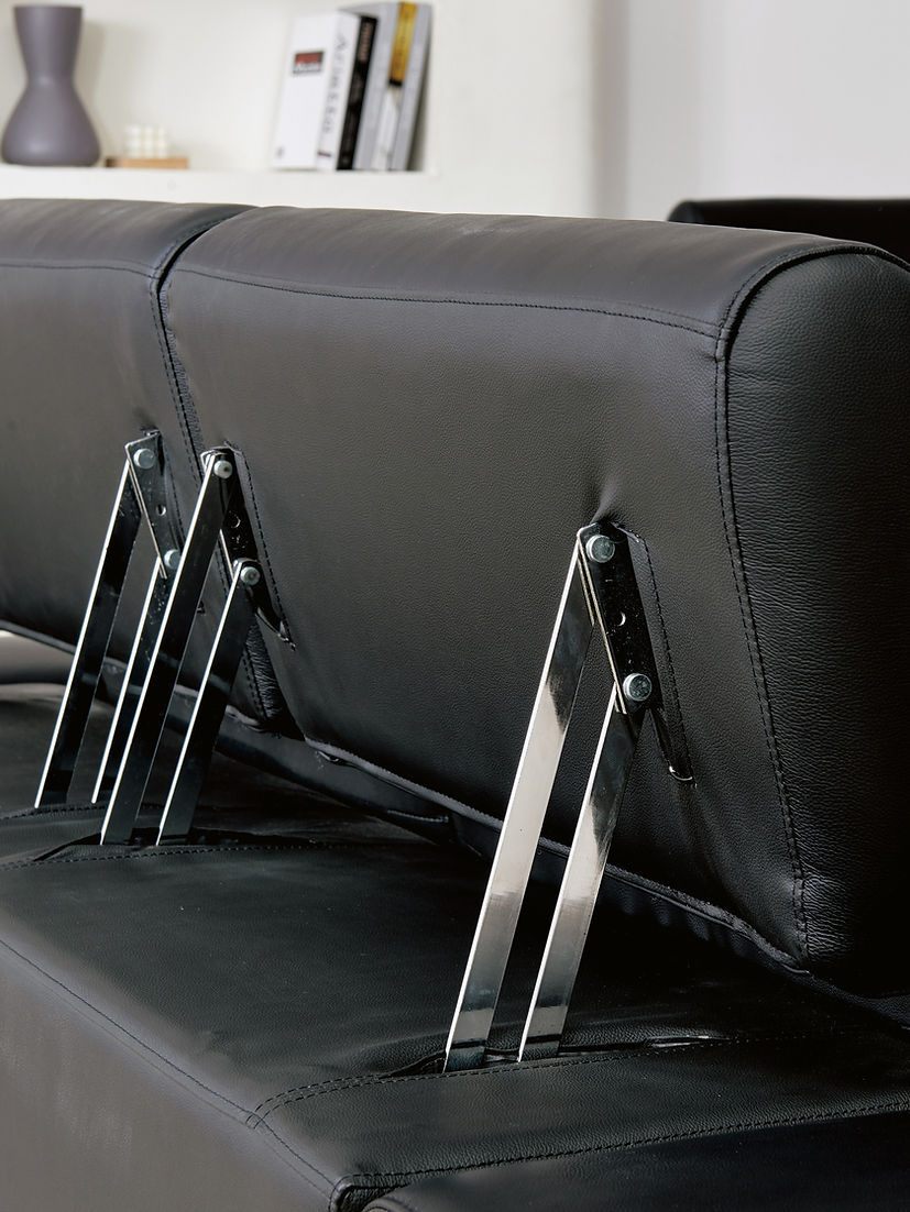 Domo Black ITALIAN LEATHER Living Room Set MI-8010