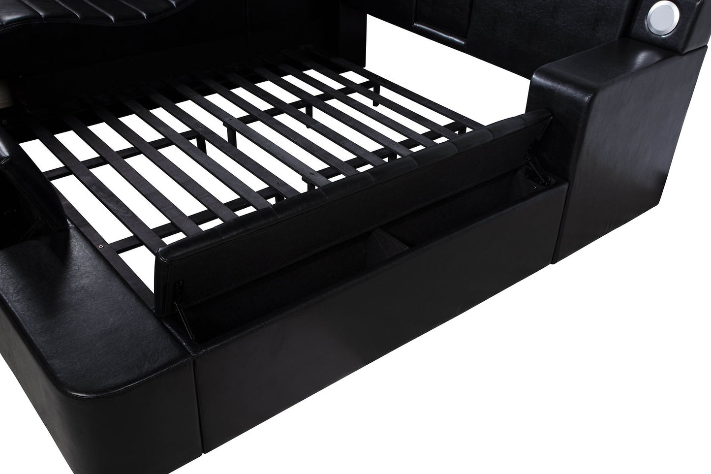 Apollo Black LED/BLUETOOTH SPEAKERS Queen Bed B420