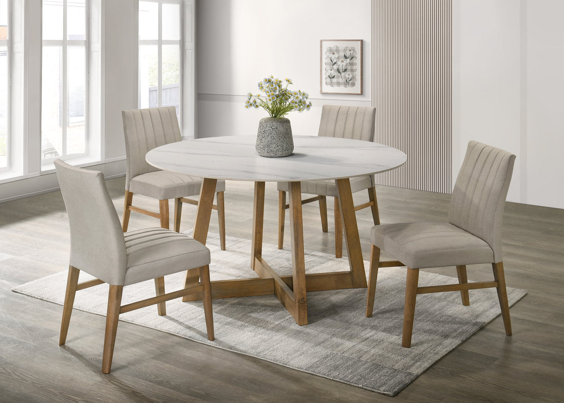 Enzo10 Light Oak Dining Table + 4 Chair Set