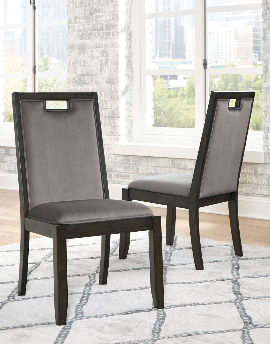 Hyndell Gray/Dark Brown Extendable Dining Set D731 Harwin Furniture