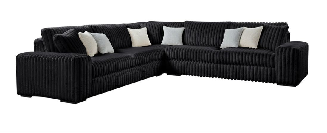 Marshmallow Black Corduroy OVERSIZED Sectional
