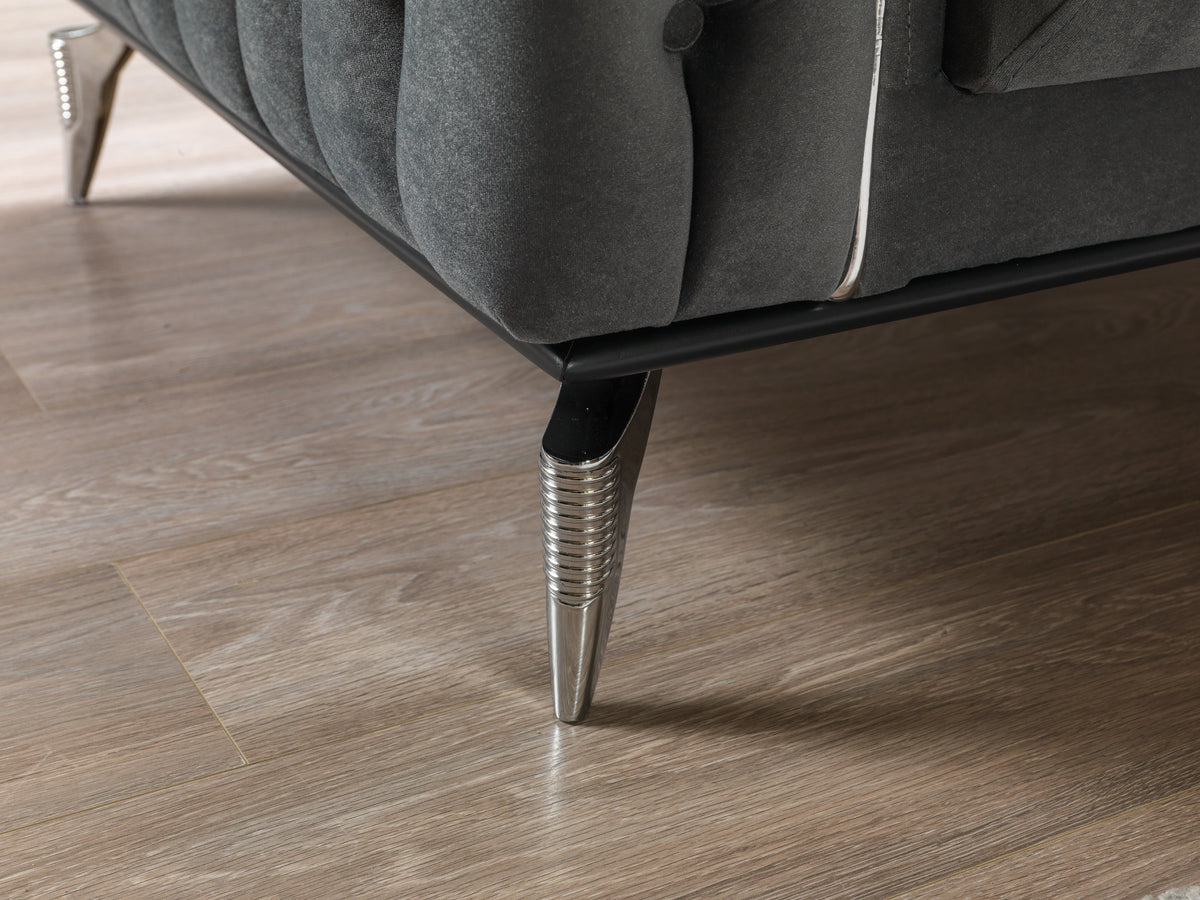 Belinda Gray Velvet Living Room Set