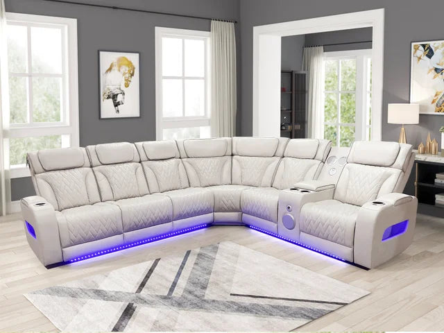 Barcelona Sand POWER/LED/BLUETOOTH SPEAKERS Sectional