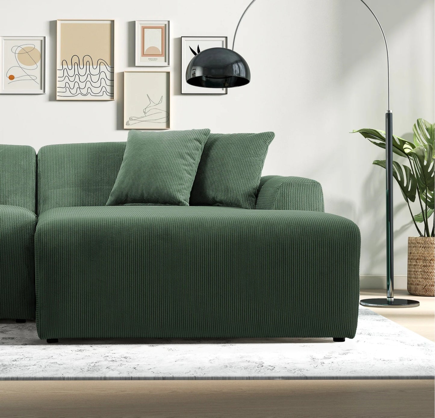 Mar Green RAF Sectional Corduroy Sofa