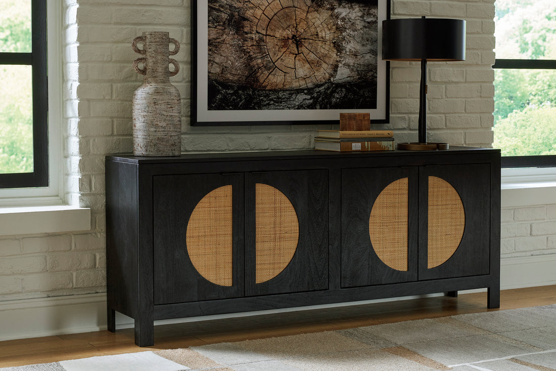 Cliffiings Black/Natural Accent Cabinet A4000575 – Harwin Furniture Cliffiings Black/Natural Accent Cabinet A4000575 – Harwin Furniture