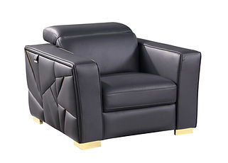 Astra Dark Navy Italian Leather Sofa and Loveseat MI-1240