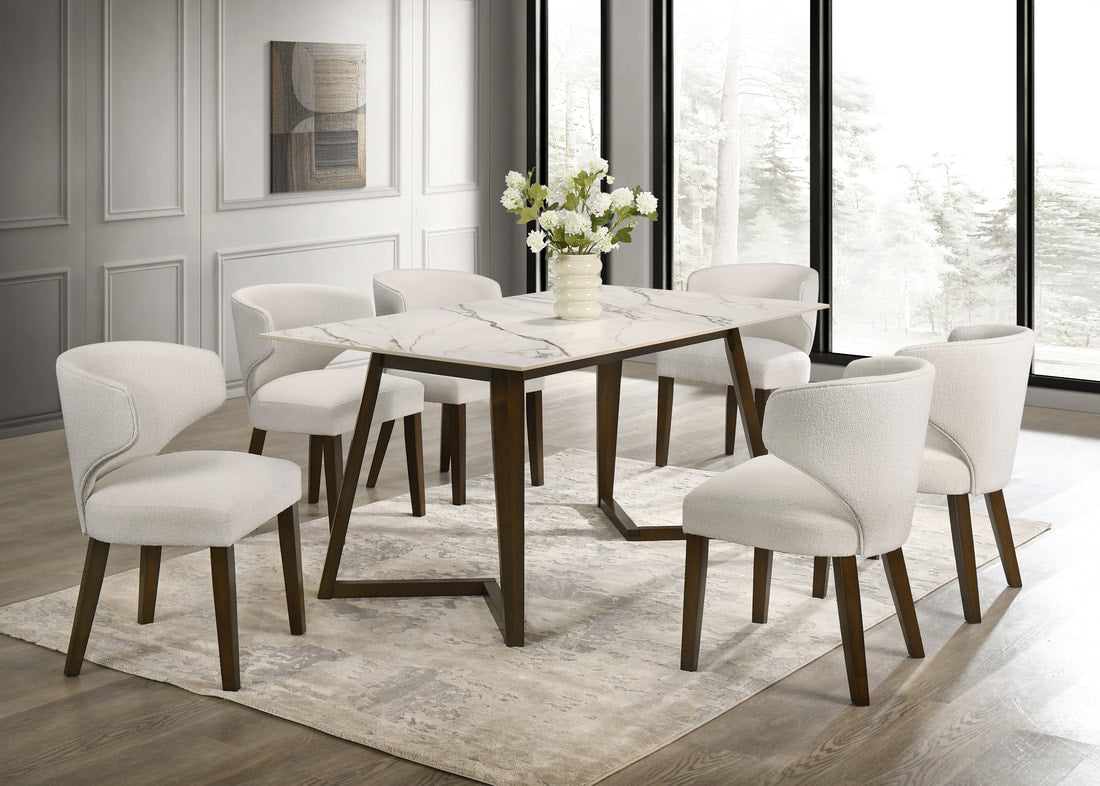Cava10 Cream 7pc Dining Room Set