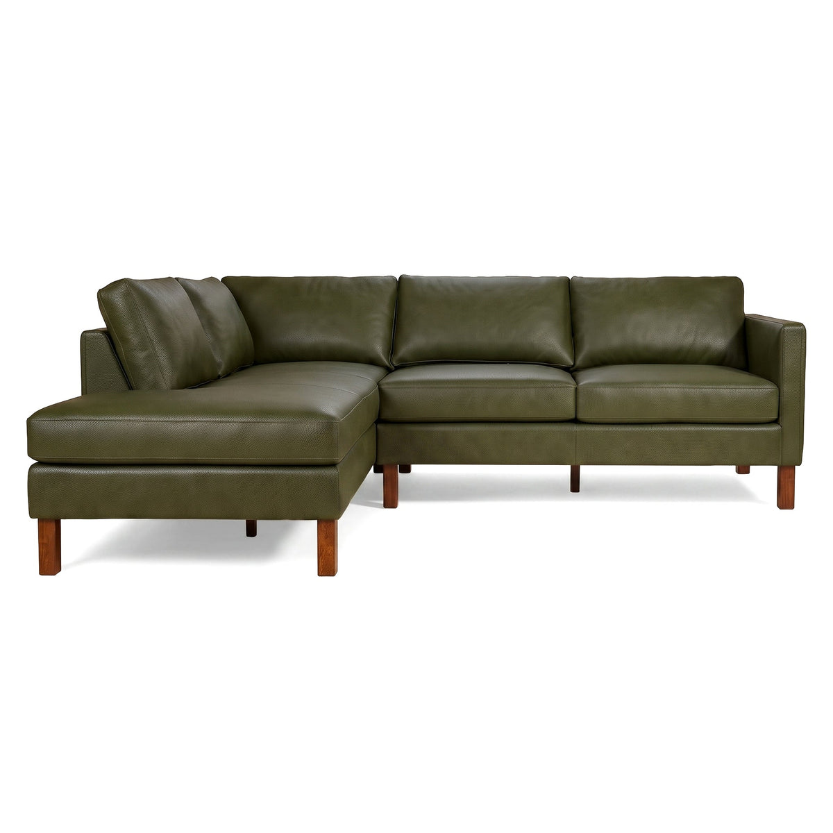 Juno Green TOP GRAIN LEATHER LAF Sectional