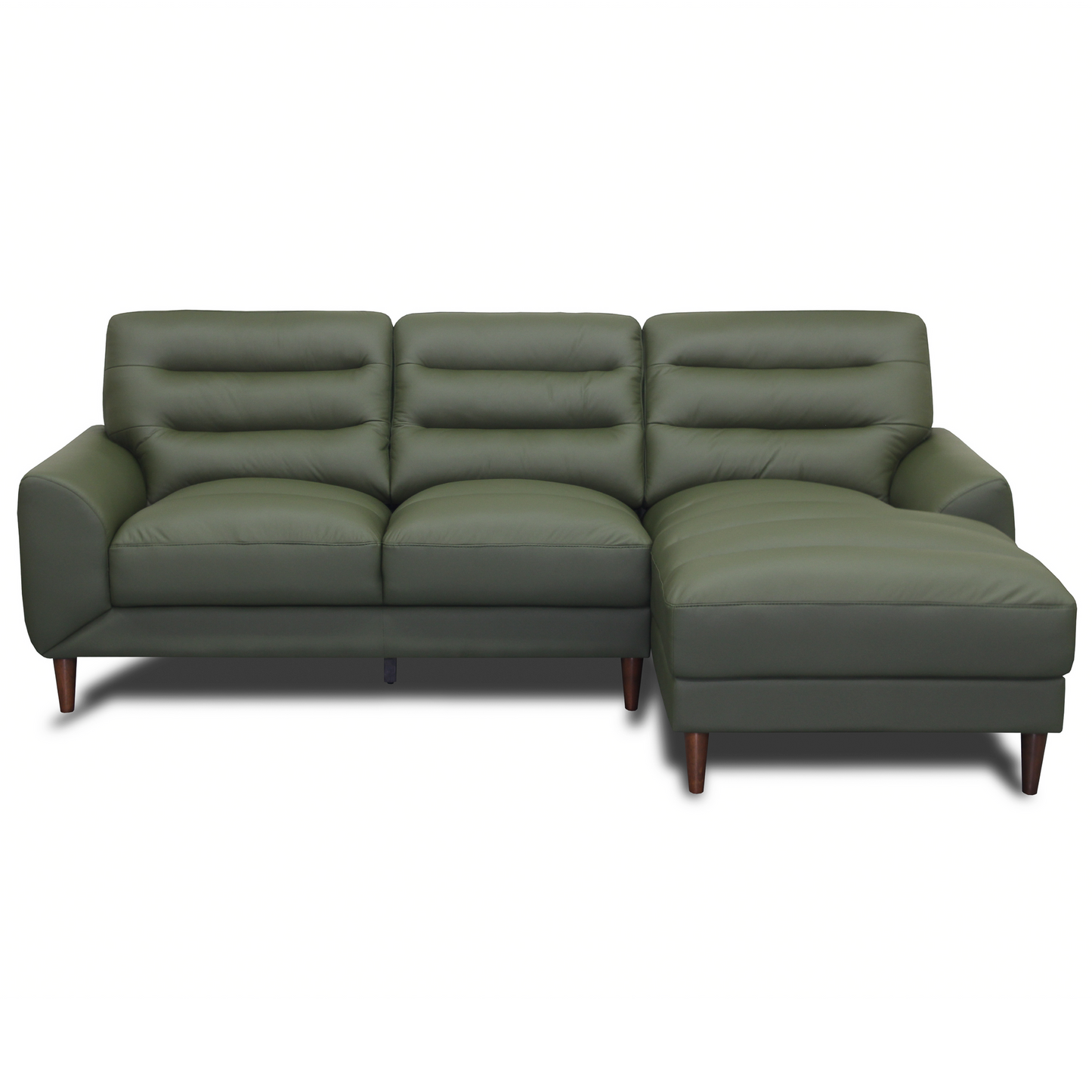 Clarion Green Genuine Leather Sectional Sofa