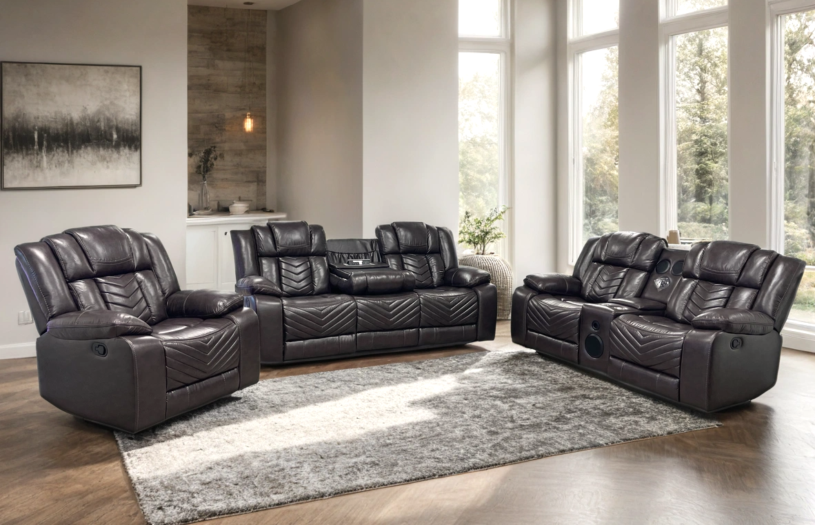 Ace Brown BLUETOOTH SUBWOOFER SPEAKER 3pc Reclining Set
