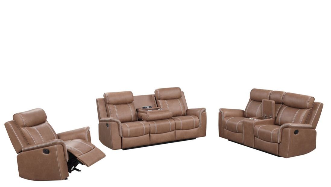 Sofia30 Brown 3pc Reclining Set