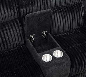 Lexy Black Cord/Air Leather 3pc Reclining Set S6050