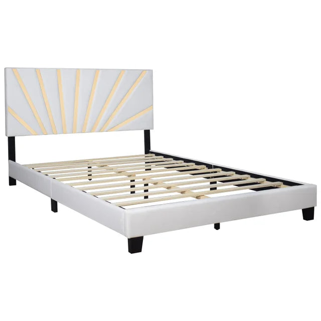 Nico White Velvet King Platform Bed