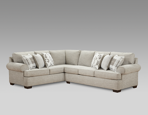 Ronstadt Light Grey Fabric Sectional S6650