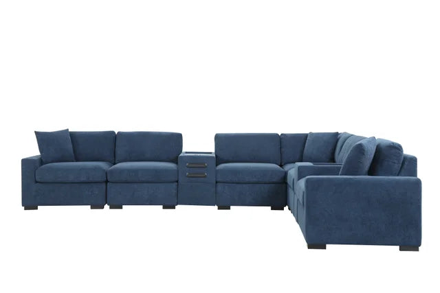Barista Blue BLUETOOTH SPEAKERS 8PC Modular Sectional Set