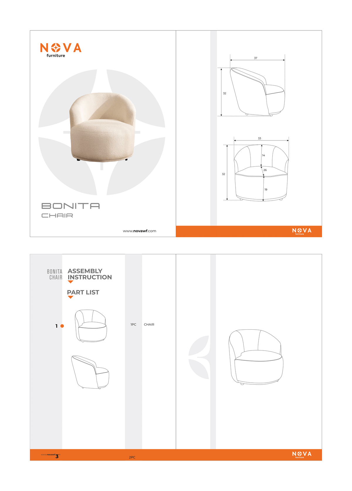 Bonita Ivory Velvet Accent Chair