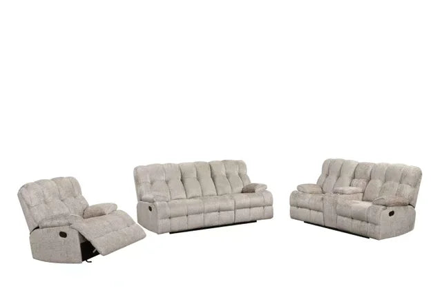 Martino10 Grey Fabric 3pc Reclining Set