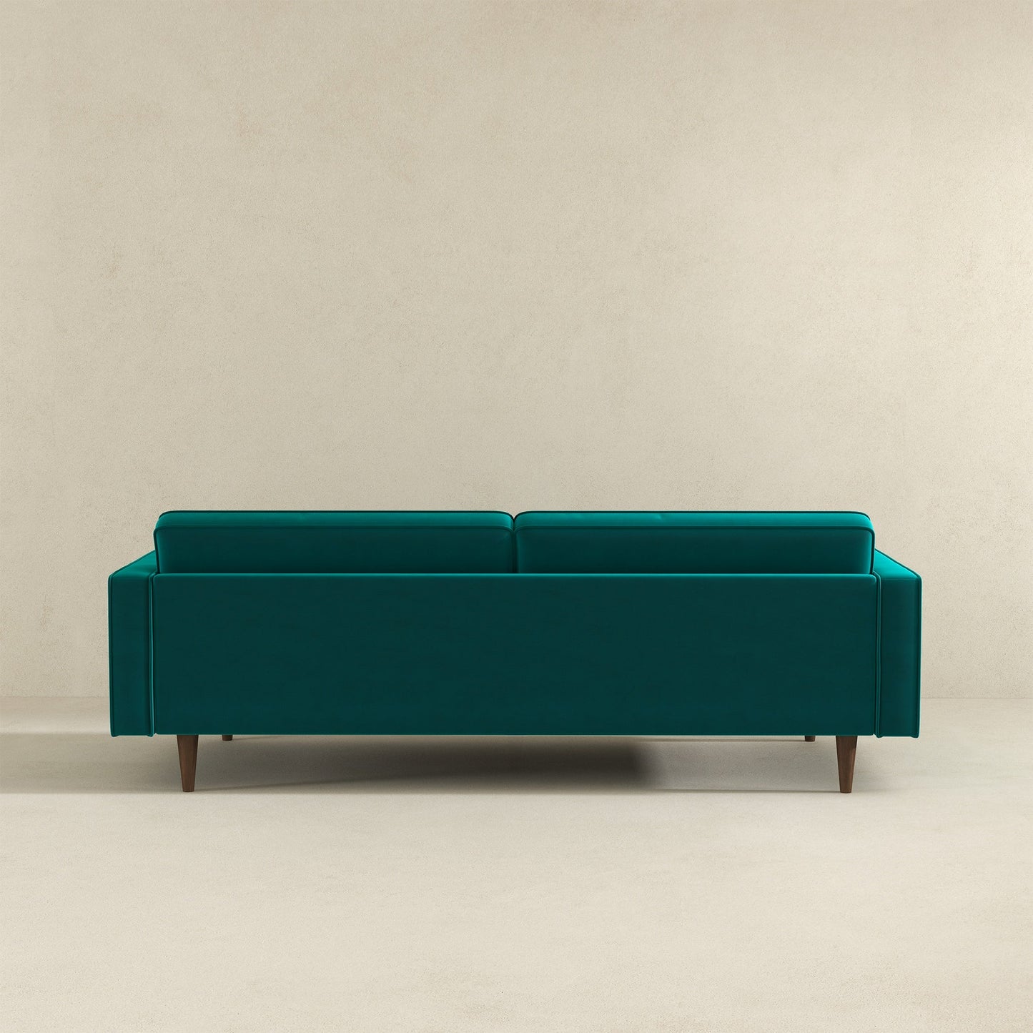 Casey 84" Mid-Century Modern Teal Velvet Sofa