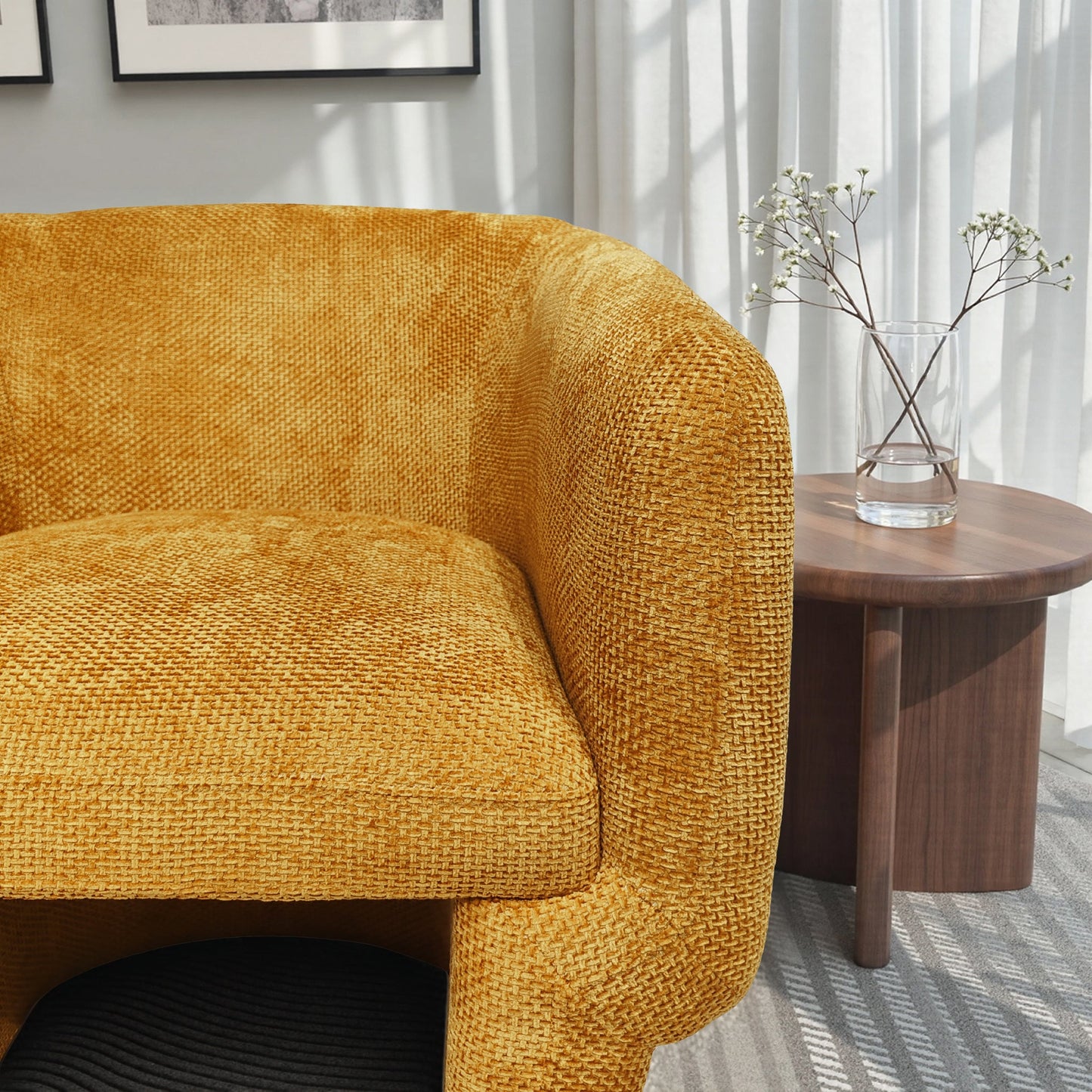 Wichita Gold Chenille Lounge Chair
