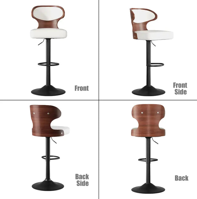 Off-White Adjustable Barstool Set of 2