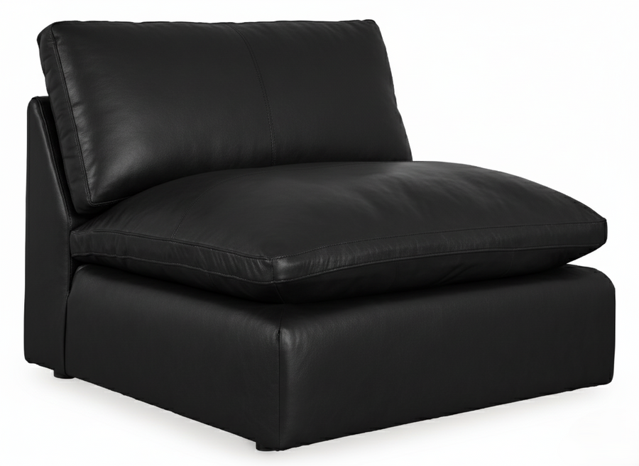 Emilia Black GENUINE LEATHER 4pc Sectional 30901