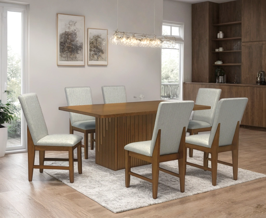 D2800 Brown 7pc Dining Room Set